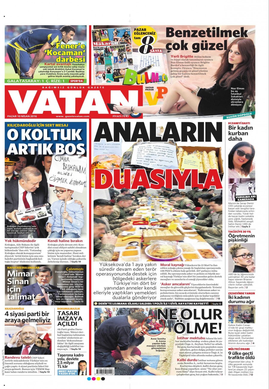 10 Nisan 2016 gazete manşetleri - 911