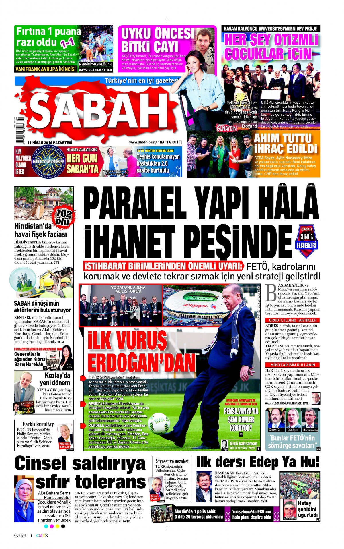 11 Nisan 2016 gazete manşetleri - 927