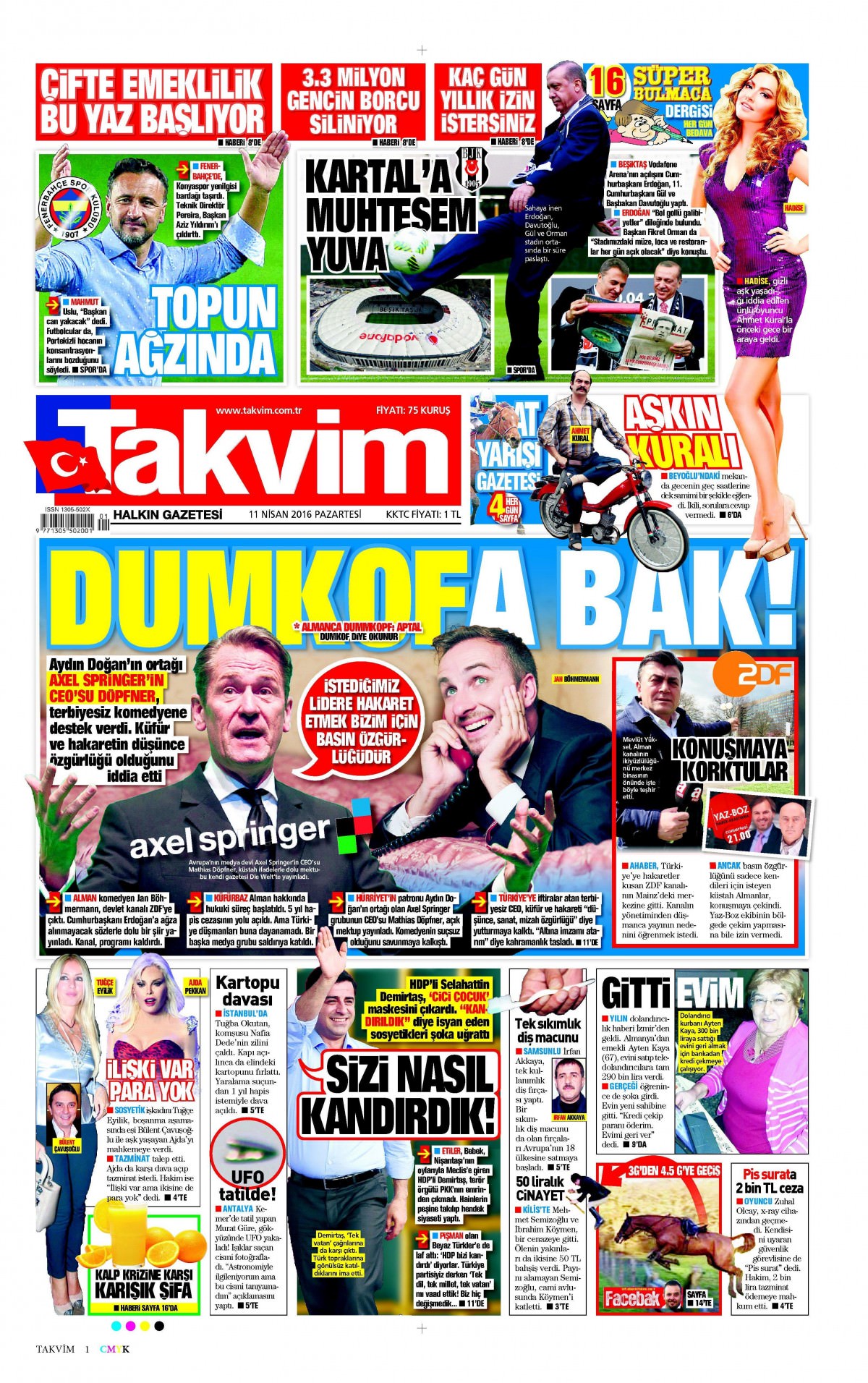 11 Nisan 2016 gazete manşetleri - 916