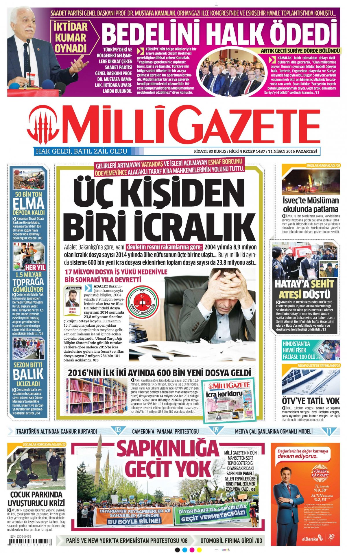 11 Nisan 2016 gazete manşetleri - 605