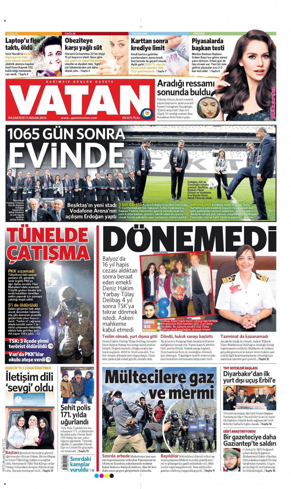 11 Nisan 2016 gazete manşetleri - 940