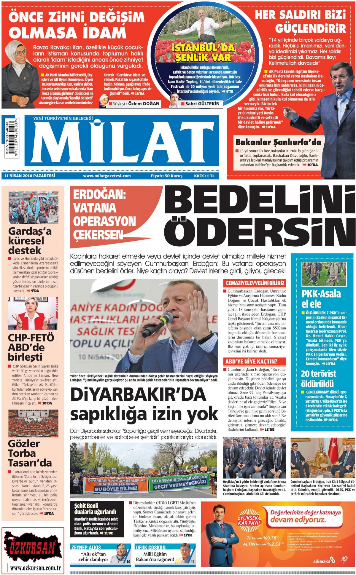 11 Nisan 2016 gazete manşetleri - 768