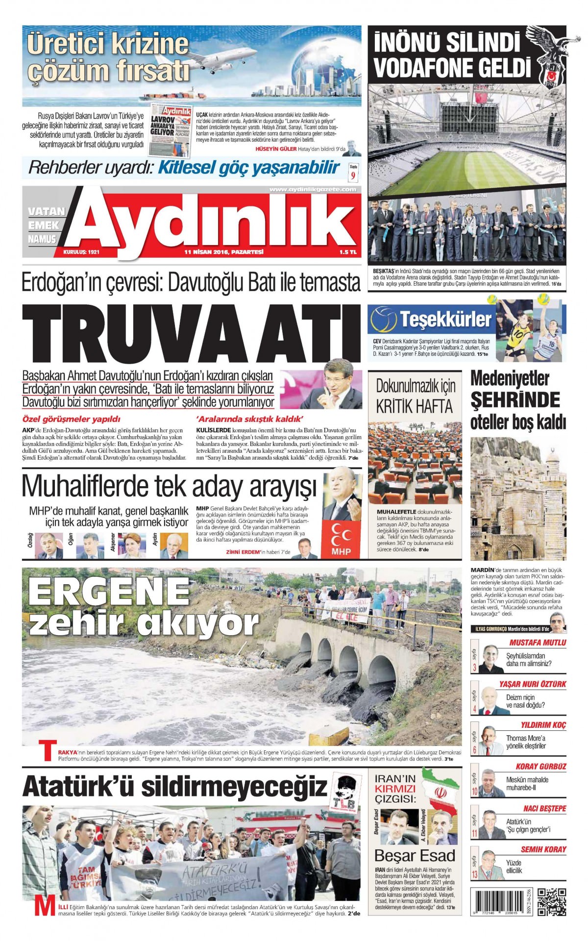 11 Nisan 2016 gazete manşetleri - 778