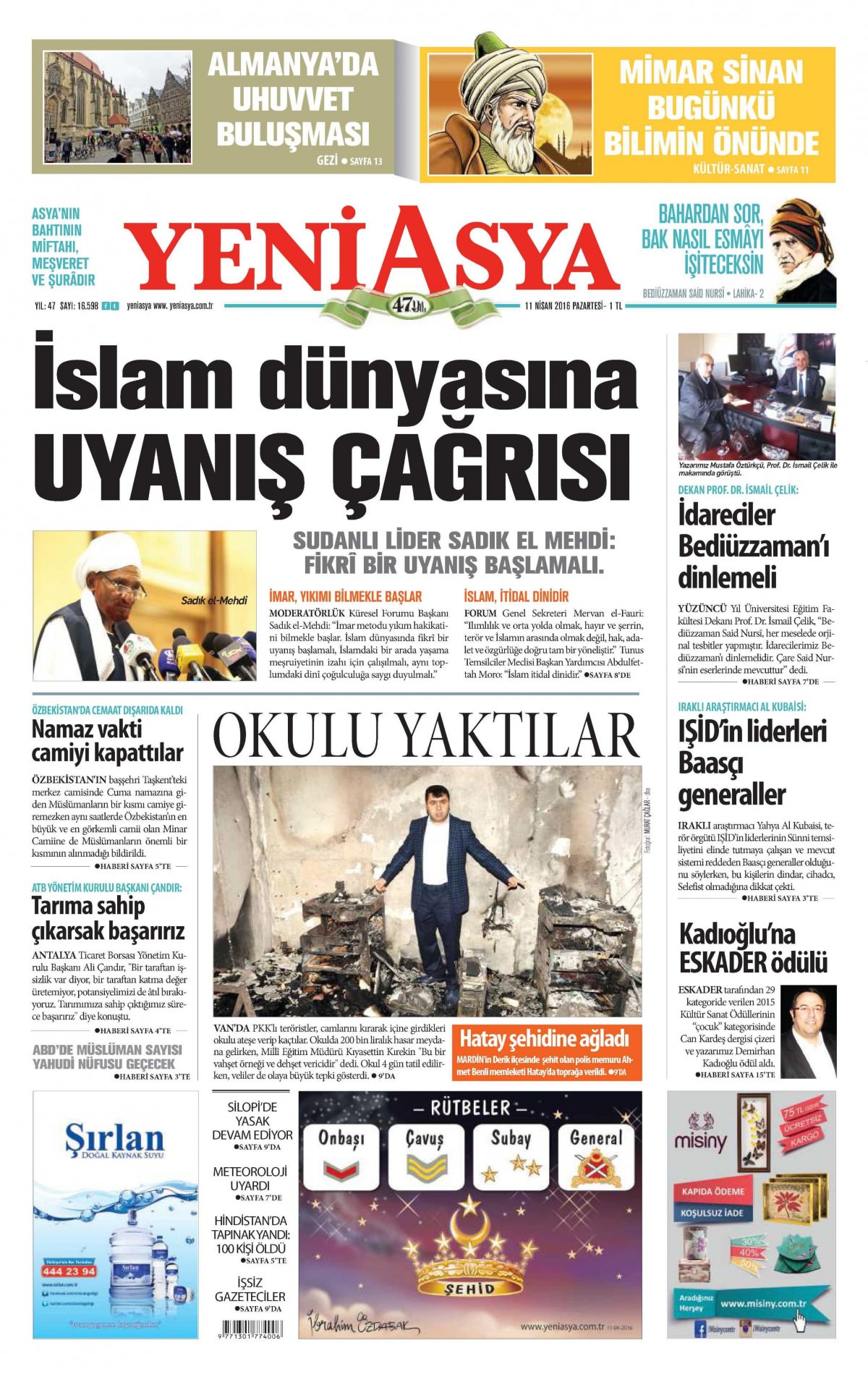 11 Nisan 2016 gazete manşetleri - 520