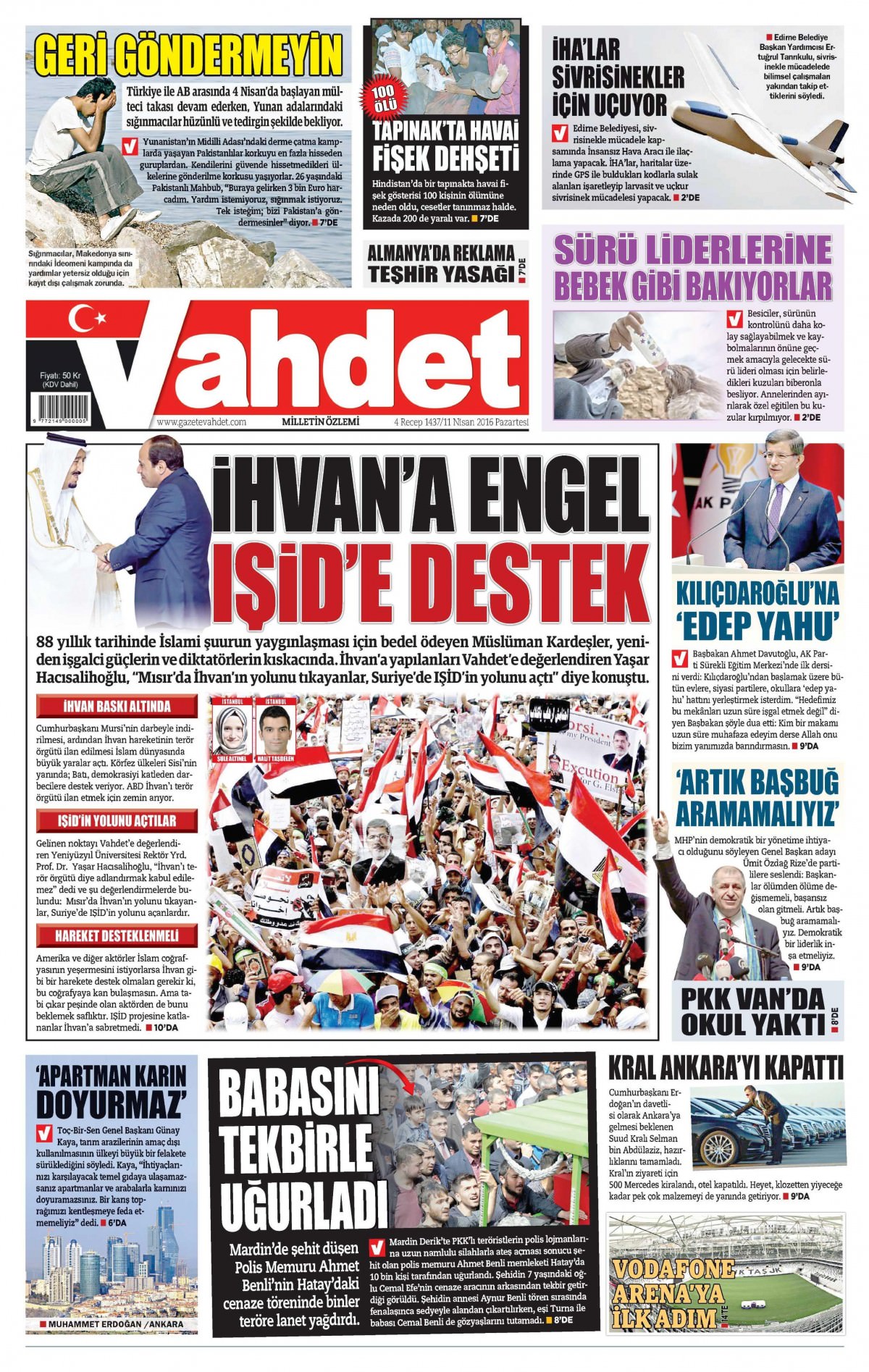 11 Nisan 2016 gazete manşetleri - 875