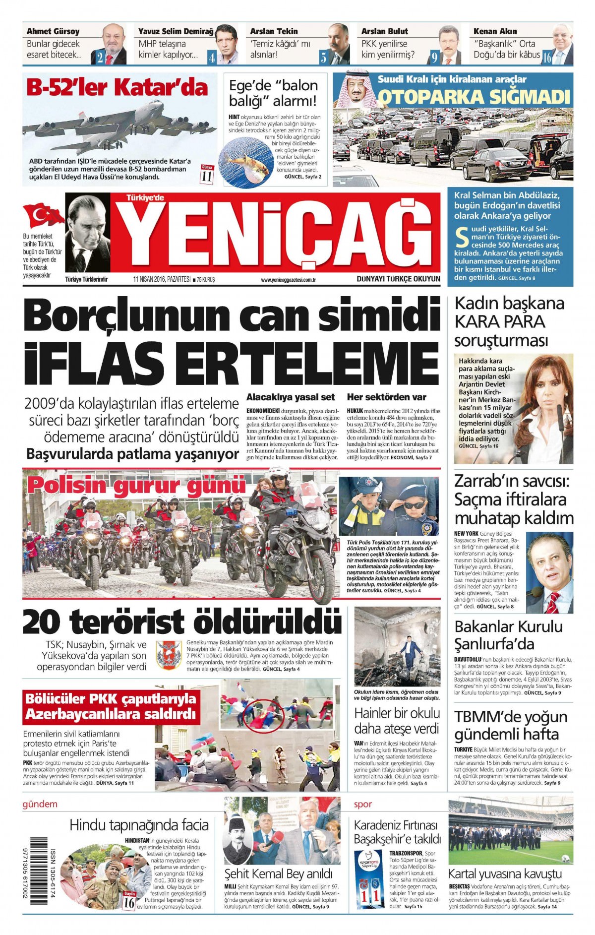 11 Nisan 2016 gazete manşetleri - 545