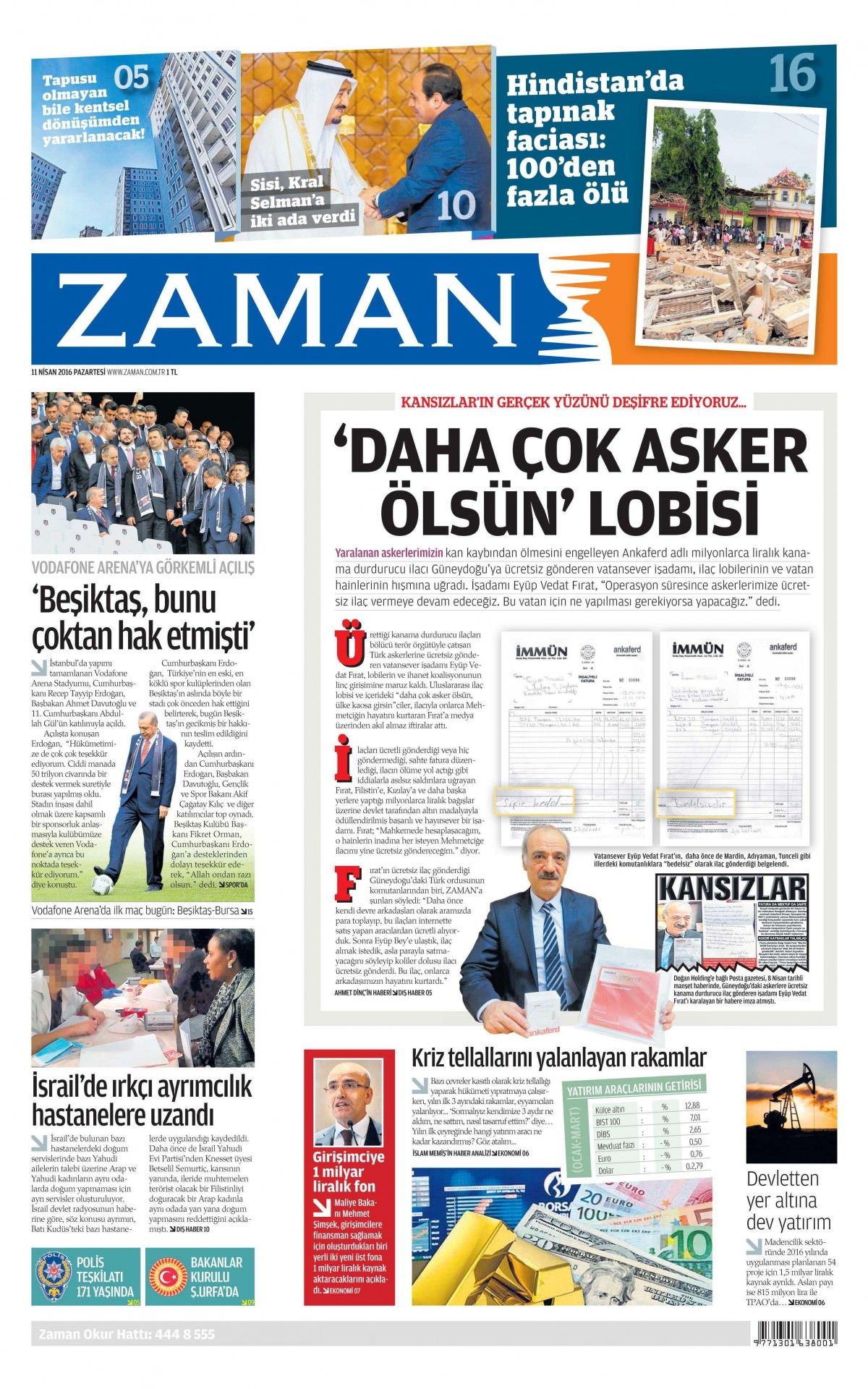 11 Nisan 2016 gazete manşetleri - 749