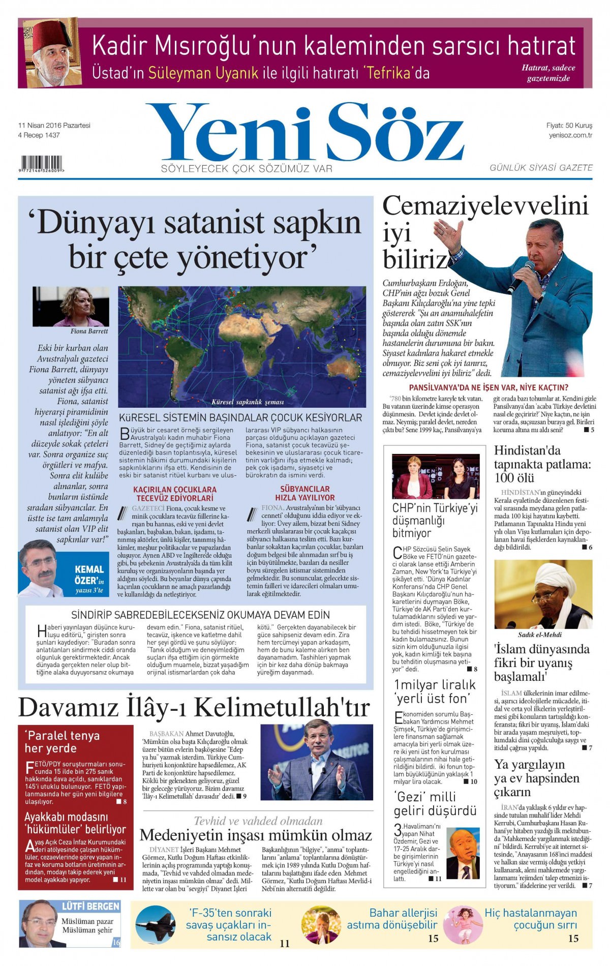 11 Nisan 2016 gazete manşetleri - 679