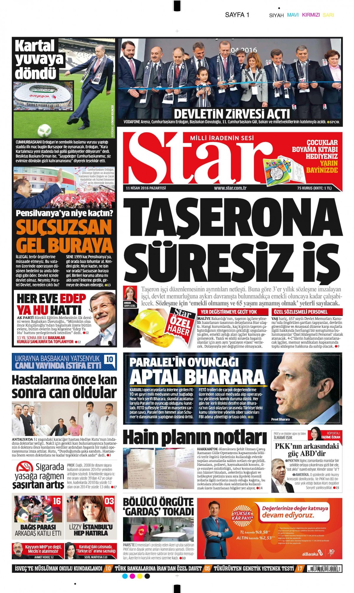 11 Nisan 2016 gazete manşetleri - 804