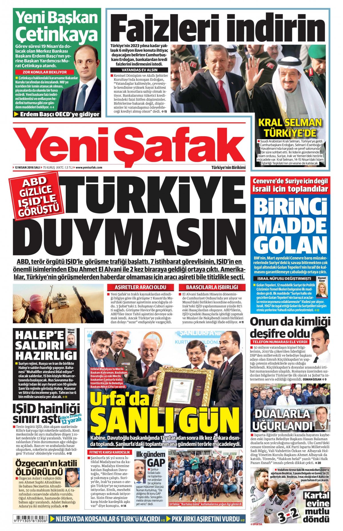 12 Nisan 2016 gazete manşetleri - 664