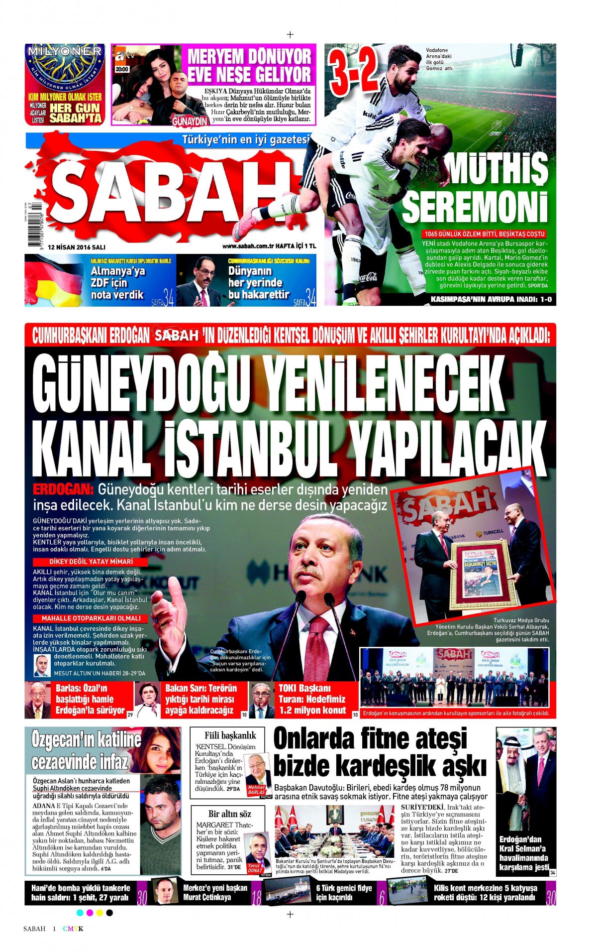 12 Nisan 2016 gazete manşetleri - 886