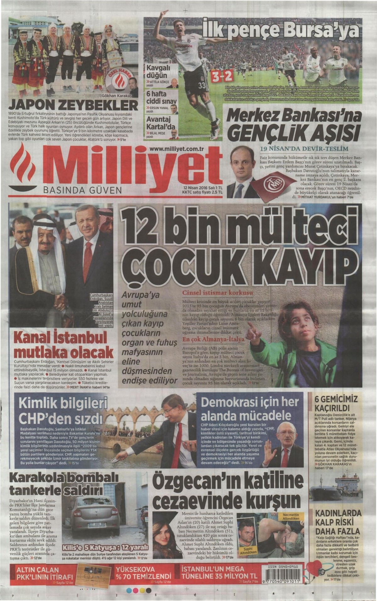 12 Nisan 2016 gazete manşetleri - 858