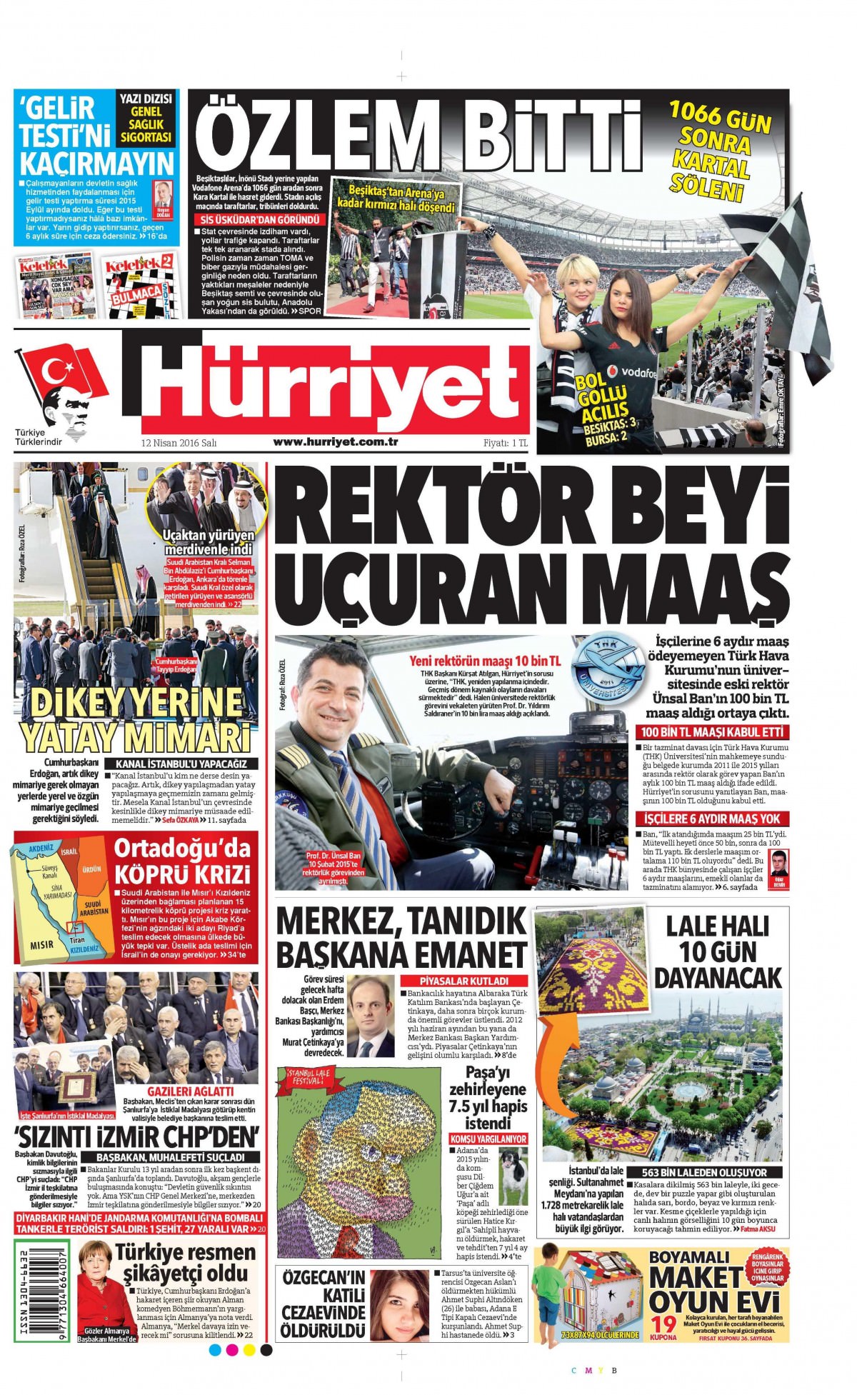 12 Nisan 2016 gazete manşetleri - 845