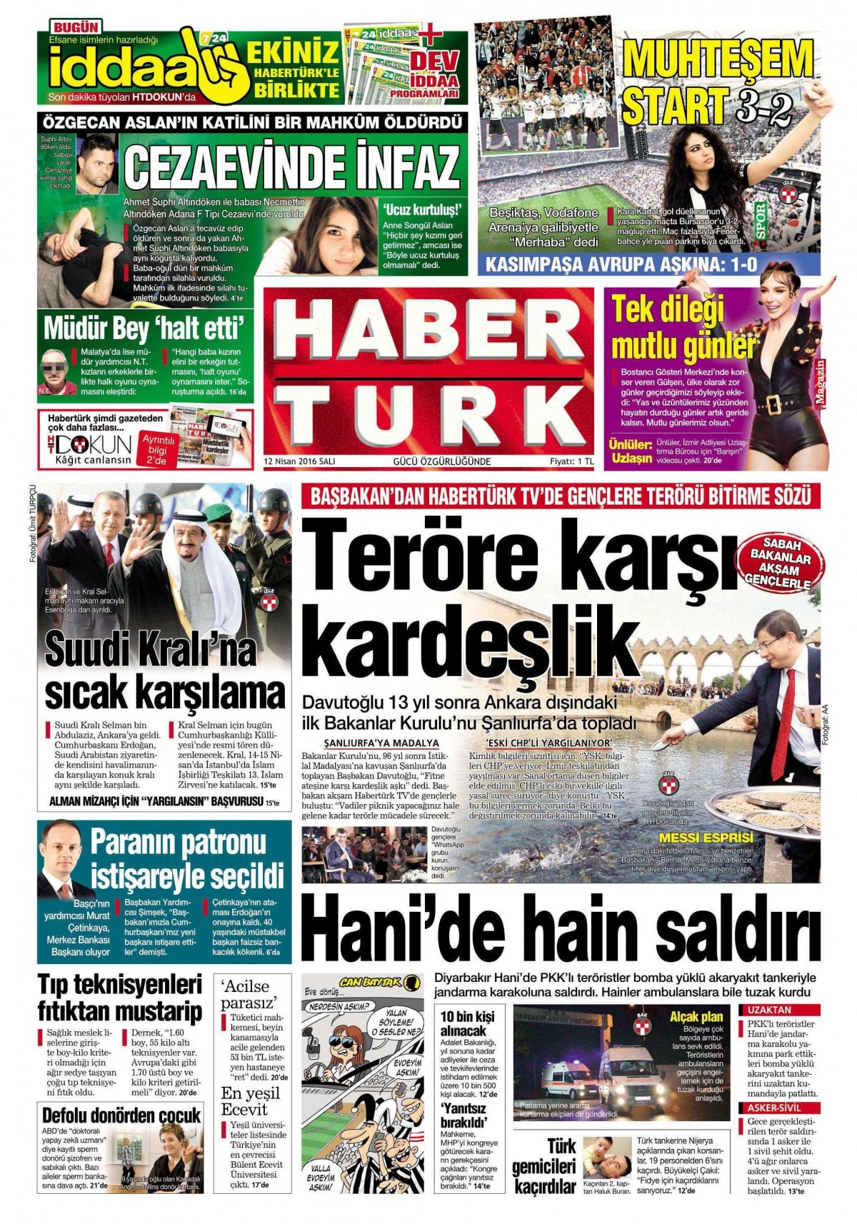 12 Nisan 2016 gazete manşetleri - 878