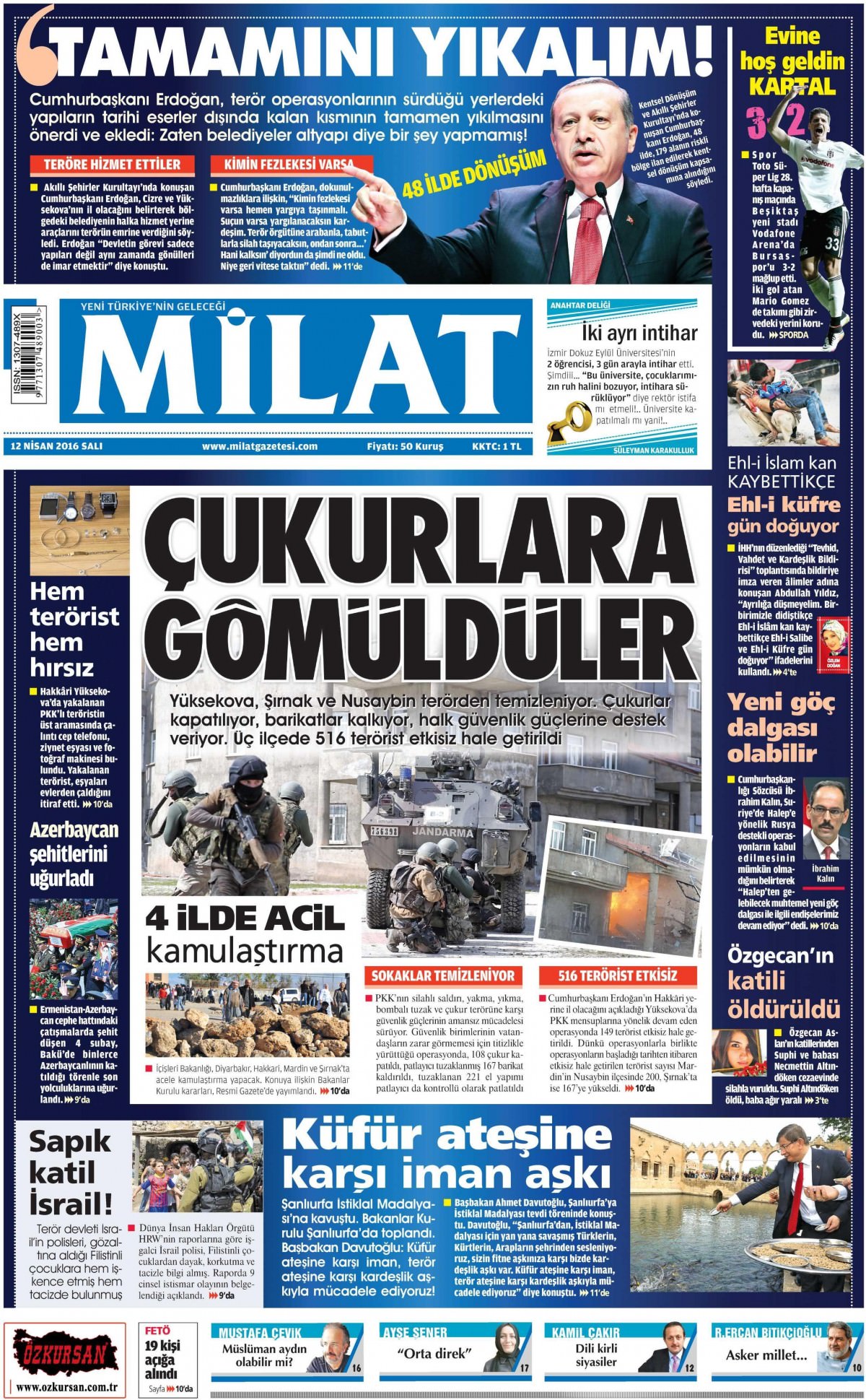 12 Nisan 2016 gazete manşetleri - 866