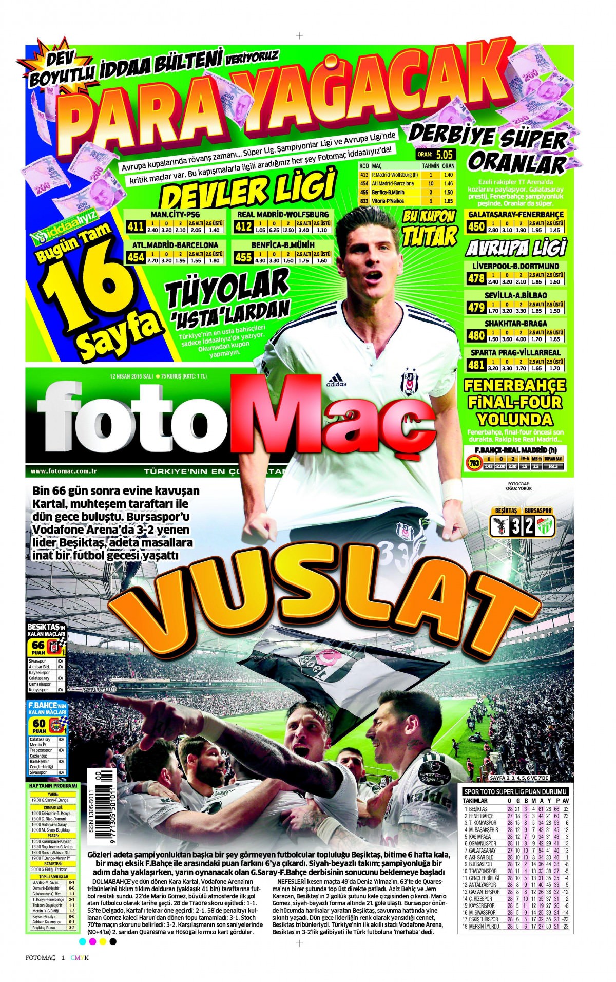 12 Nisan 2016 gazete manşetleri - 627