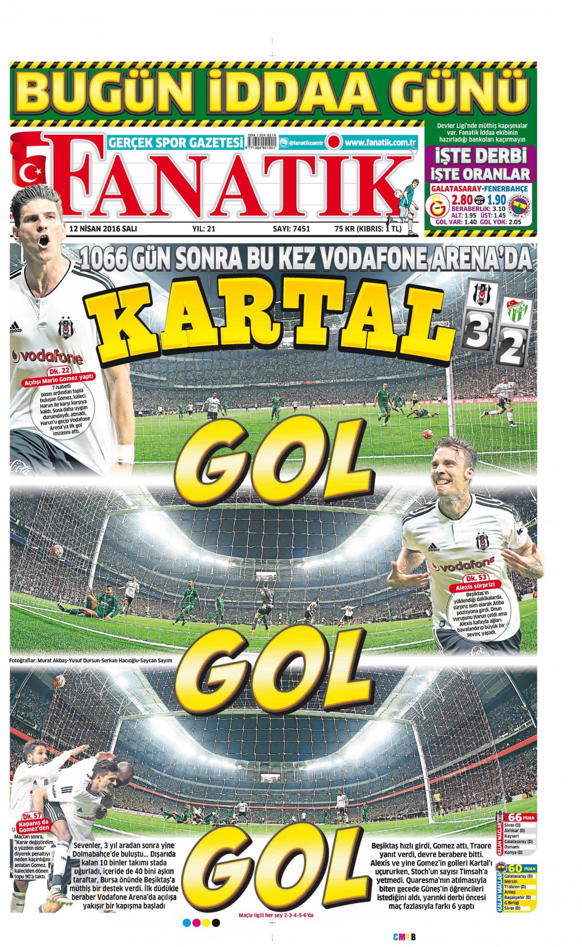 12 Nisan 2016 gazete manşetleri - 833