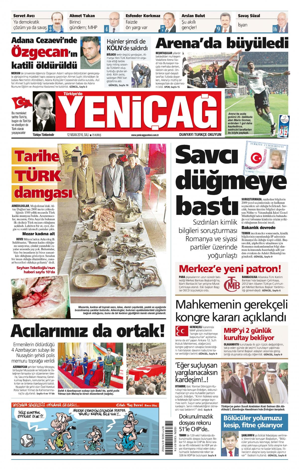 12 Nisan 2016 gazete manşetleri - 716