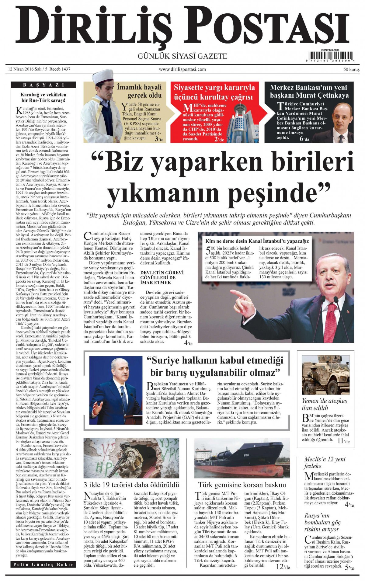 12 Nisan 2016 gazete manşetleri - 618