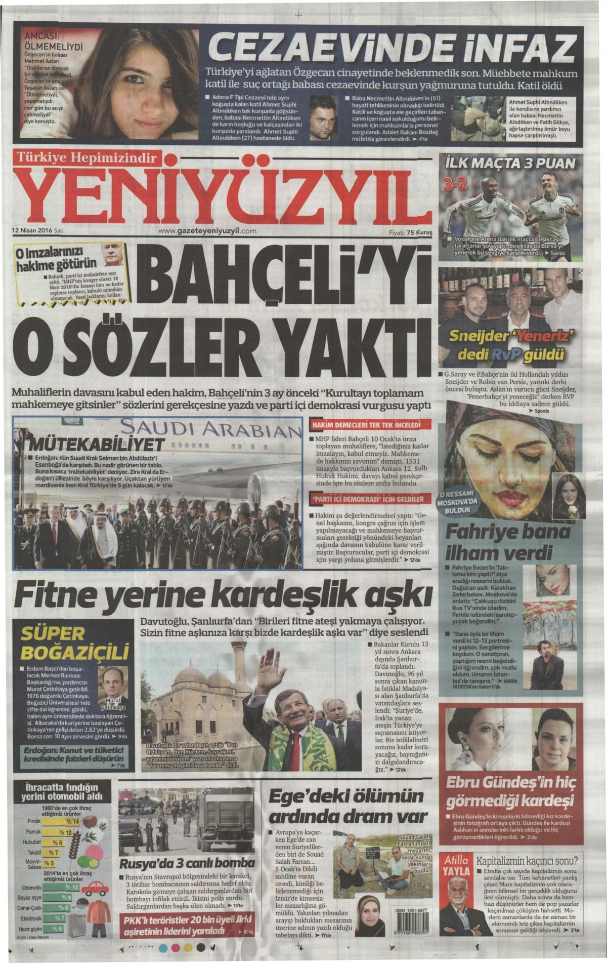 12 Nisan 2016 gazete manşetleri - 597