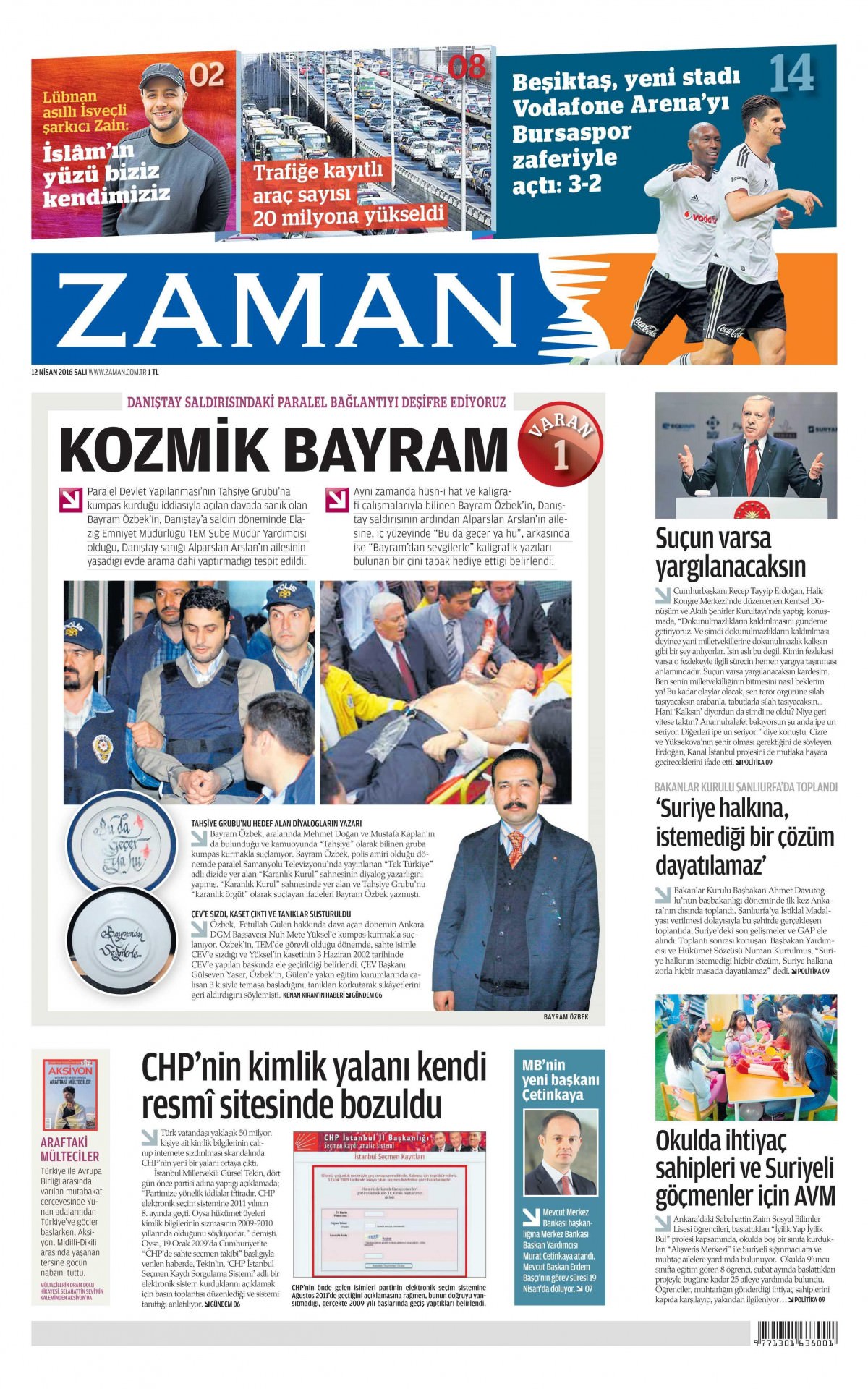 12 Nisan 2016 gazete manşetleri - 582