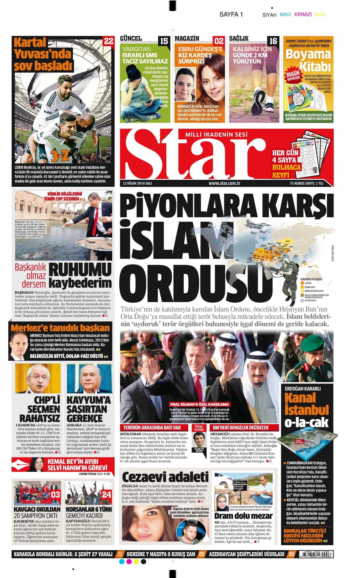 12 Nisan 2016 gazete manşetleri - 607