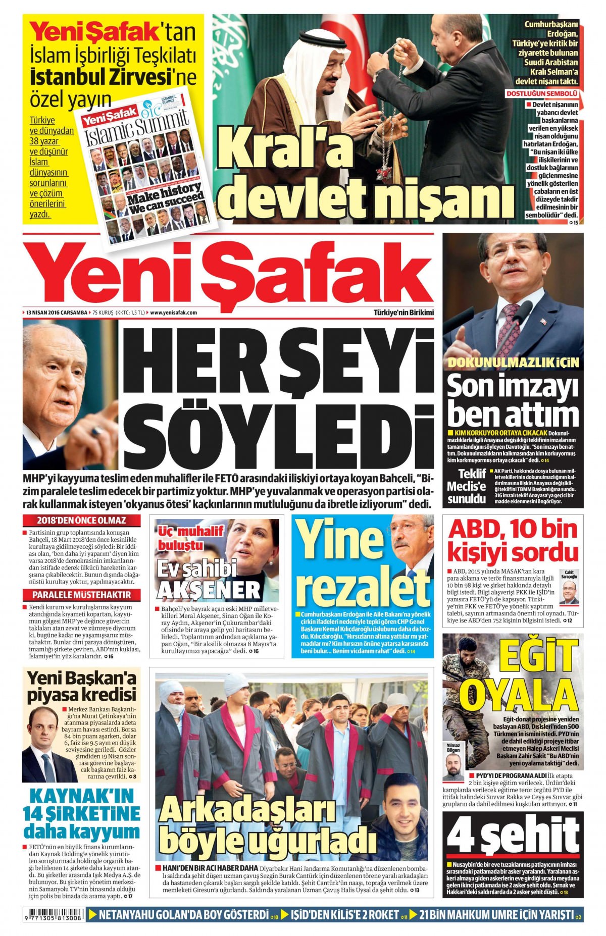 13 Nisan 2016 gazete manşetleri - 593