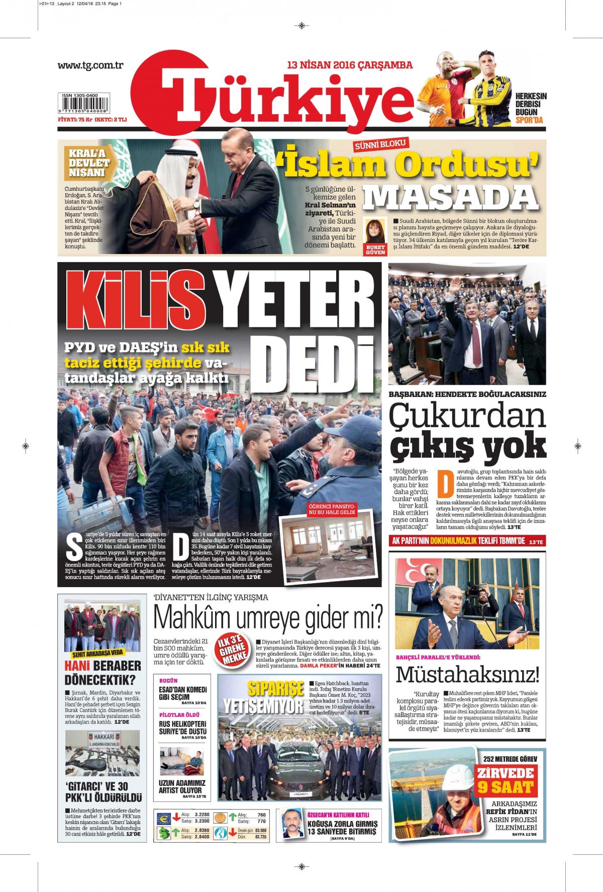 13 Nisan 2016 gazete manşetleri - 684