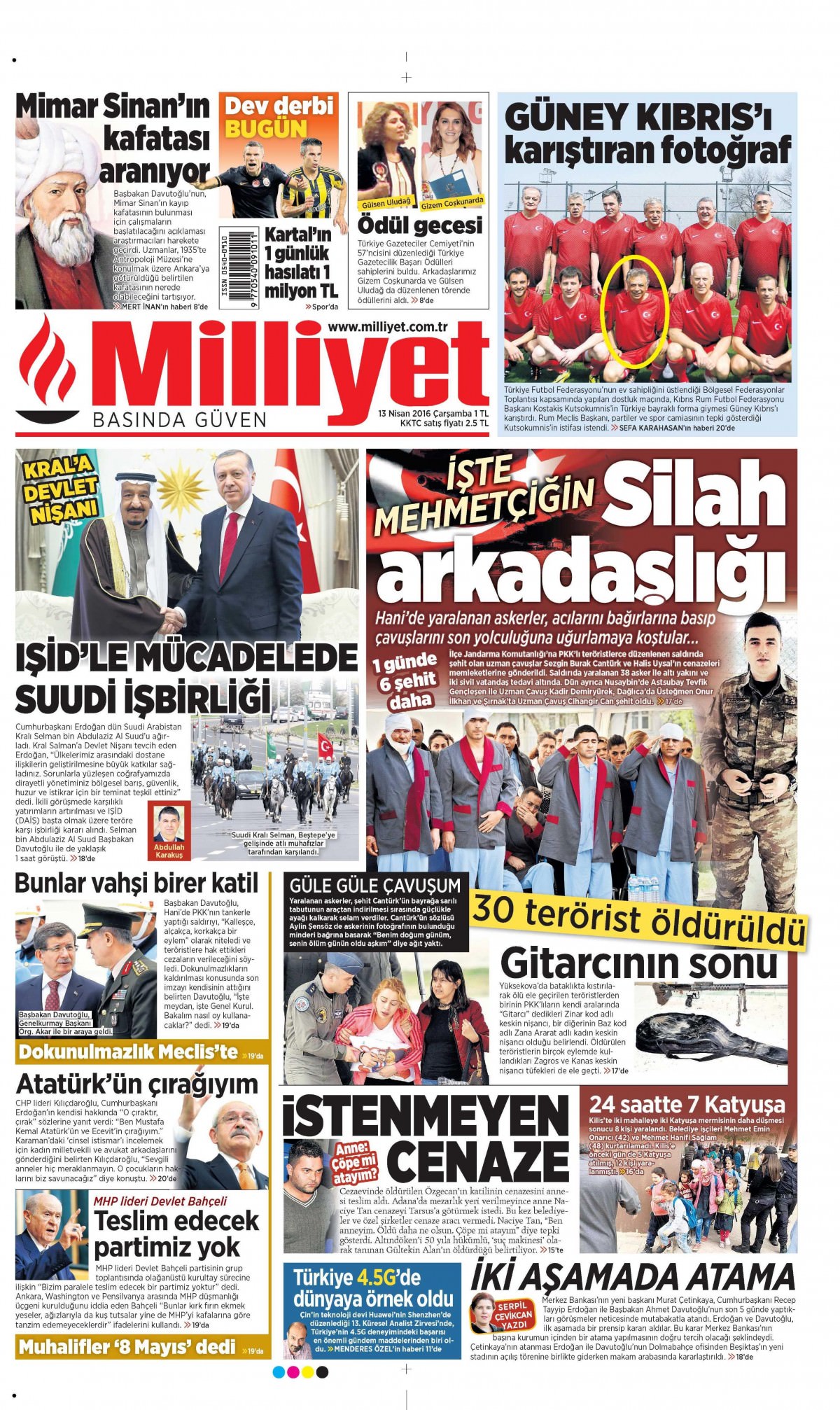 13 Nisan 2016 gazete manşetleri - 911