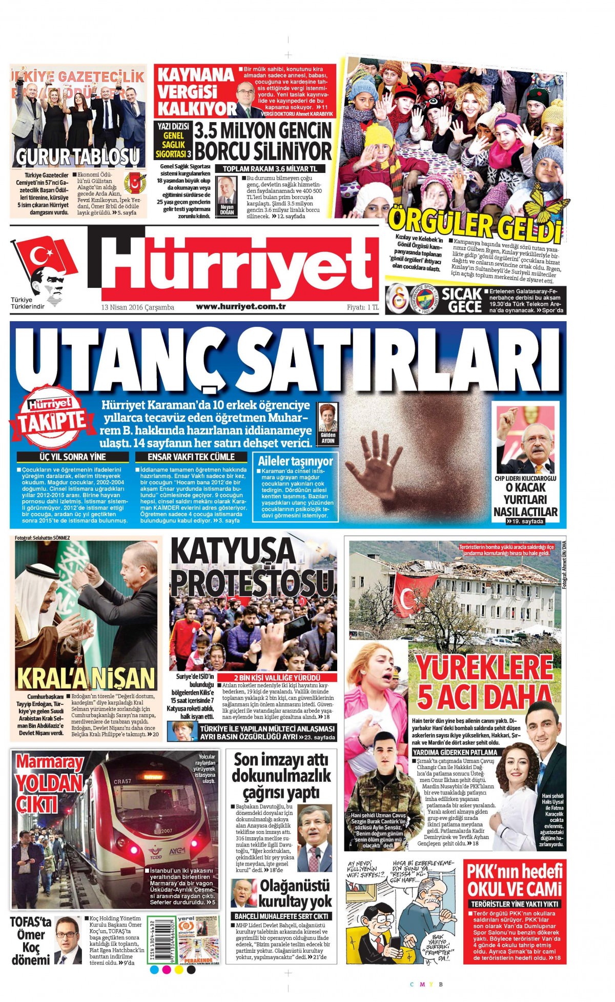 13 Nisan 2016 gazete manşetleri - 848