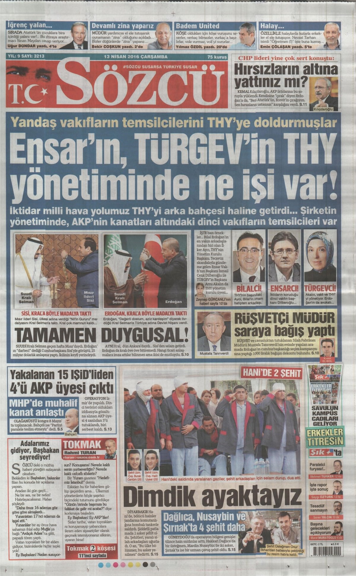 13 Nisan 2016 gazete manşetleri - 648