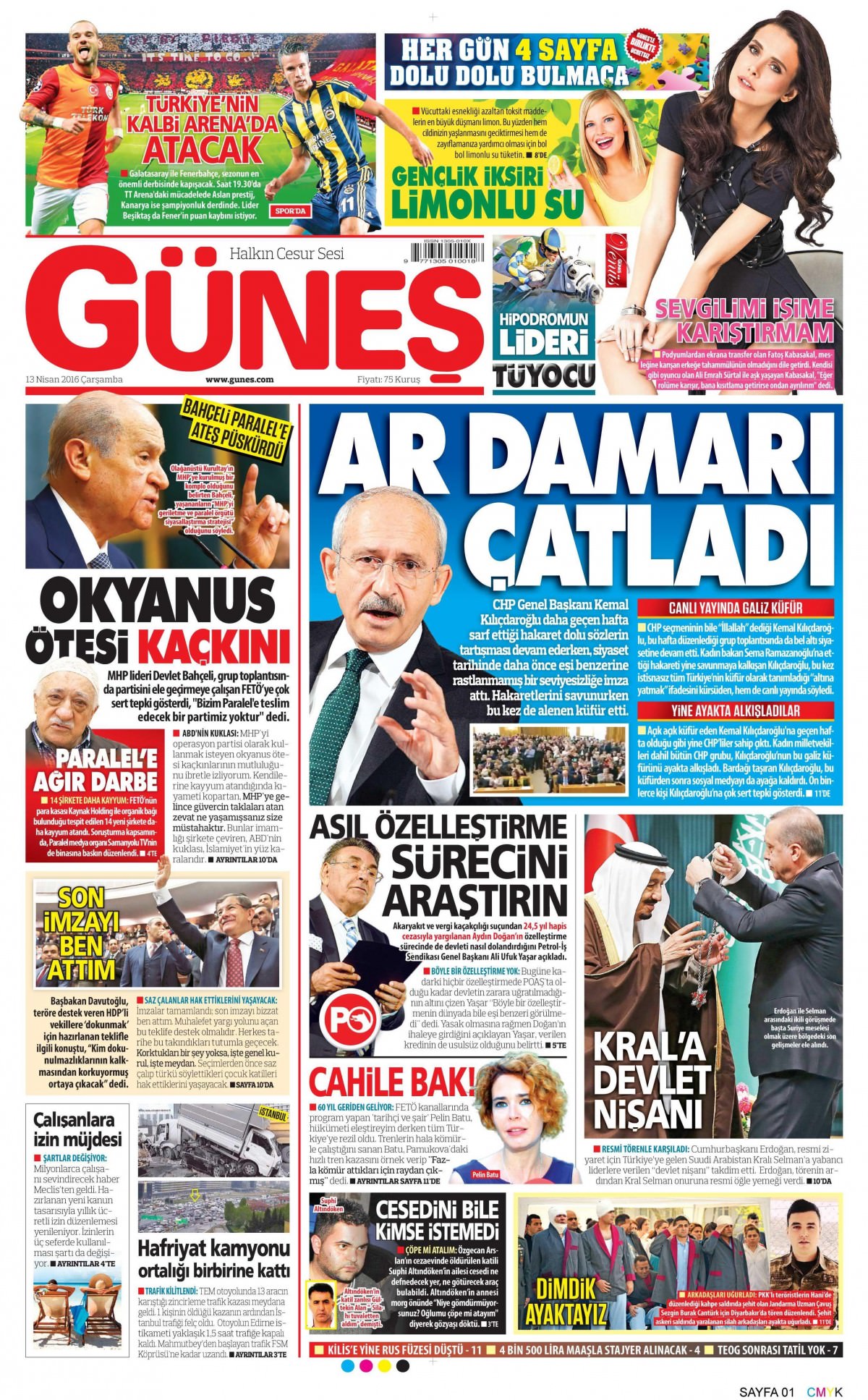 13 Nisan 2016 gazete manşetleri - 628