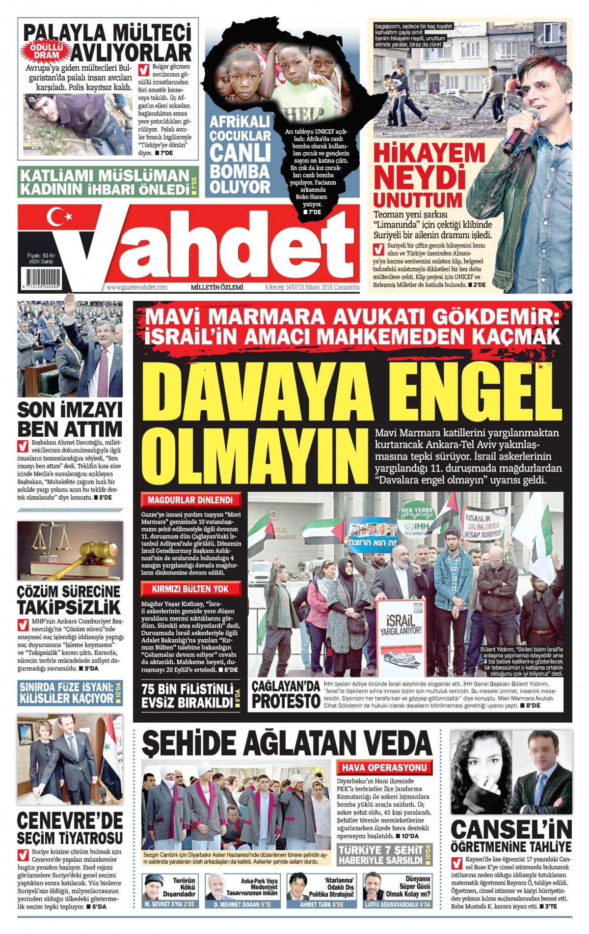 13 Nisan 2016 gazete manşetleri - 621