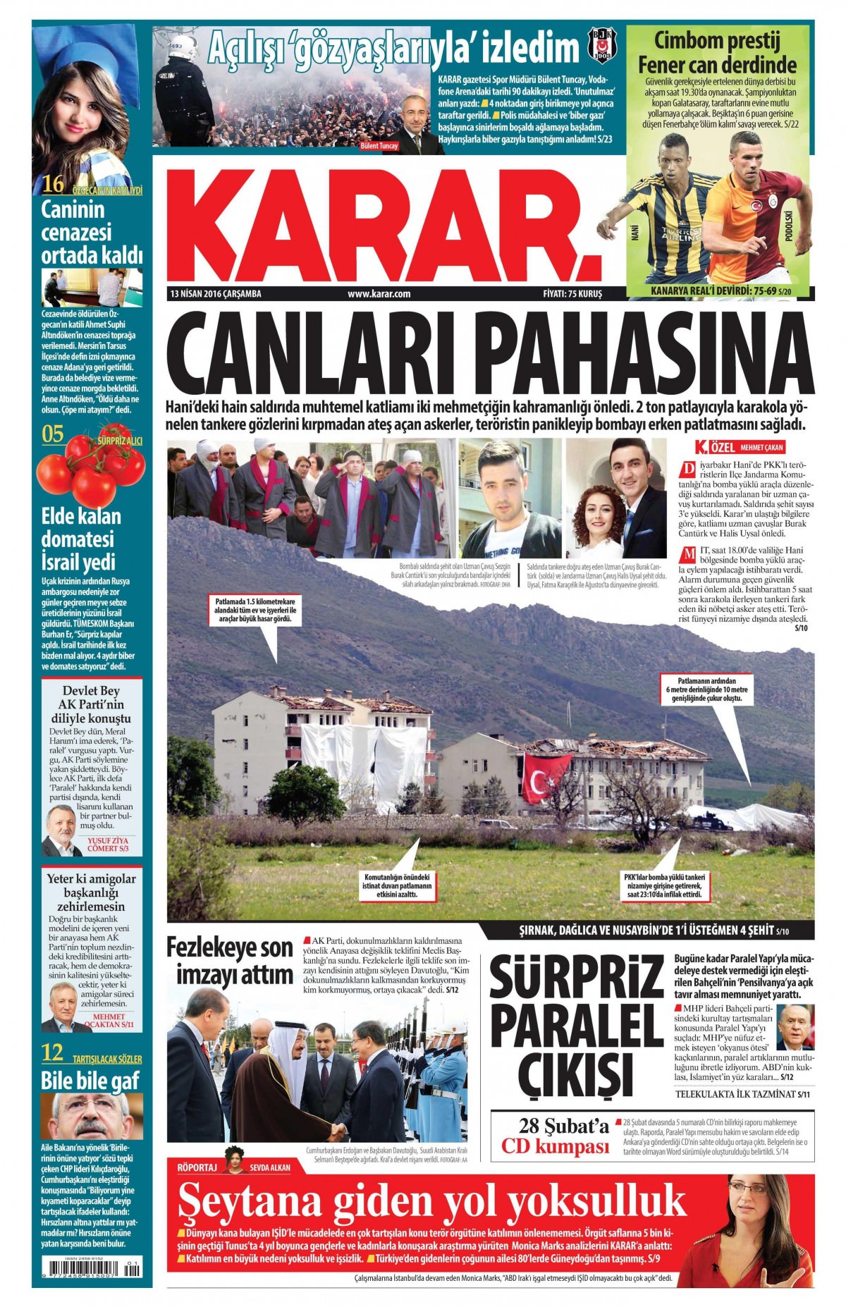 13 Nisan 2016 gazete manşetleri - 705