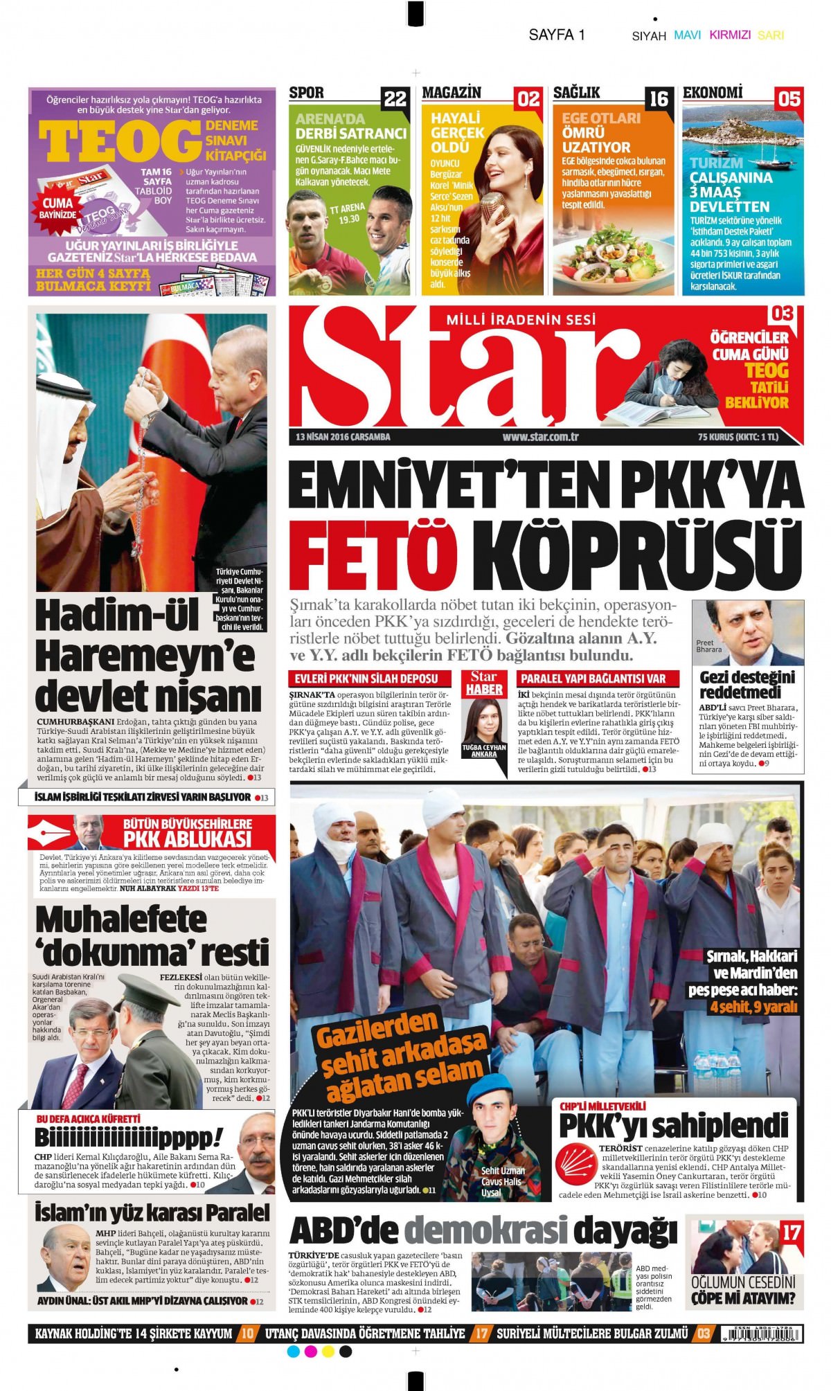 13 Nisan 2016 gazete manşetleri - 648