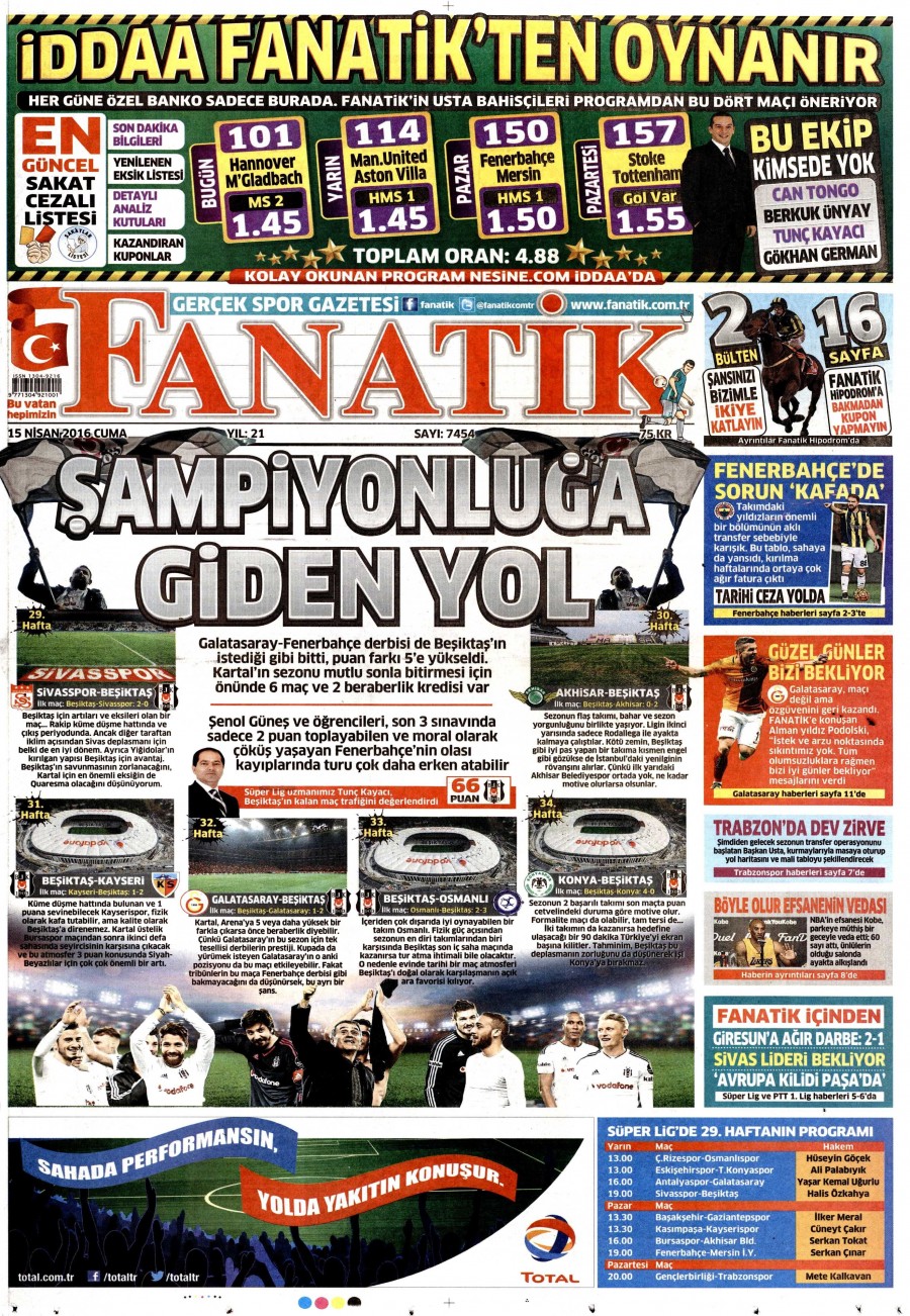 15 Nisan 2016 gazete manşetleri - 584