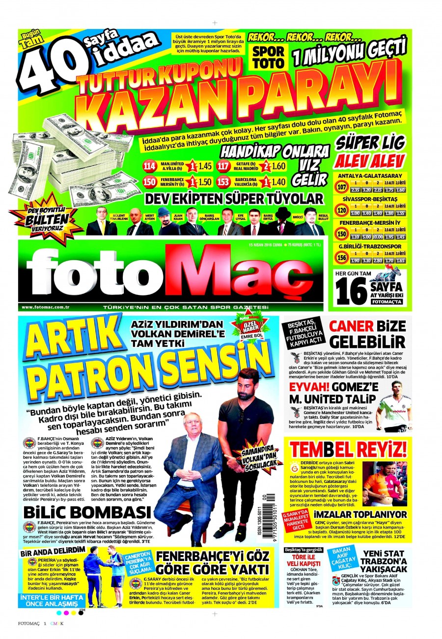 15 Nisan 2016 gazete manşetleri - 667