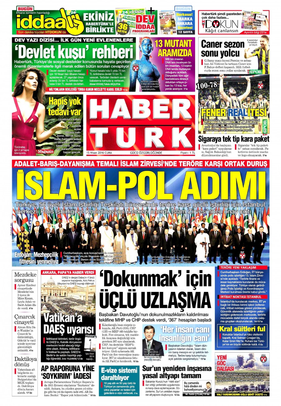 15 Nisan 2016 gazete manşetleri - 630