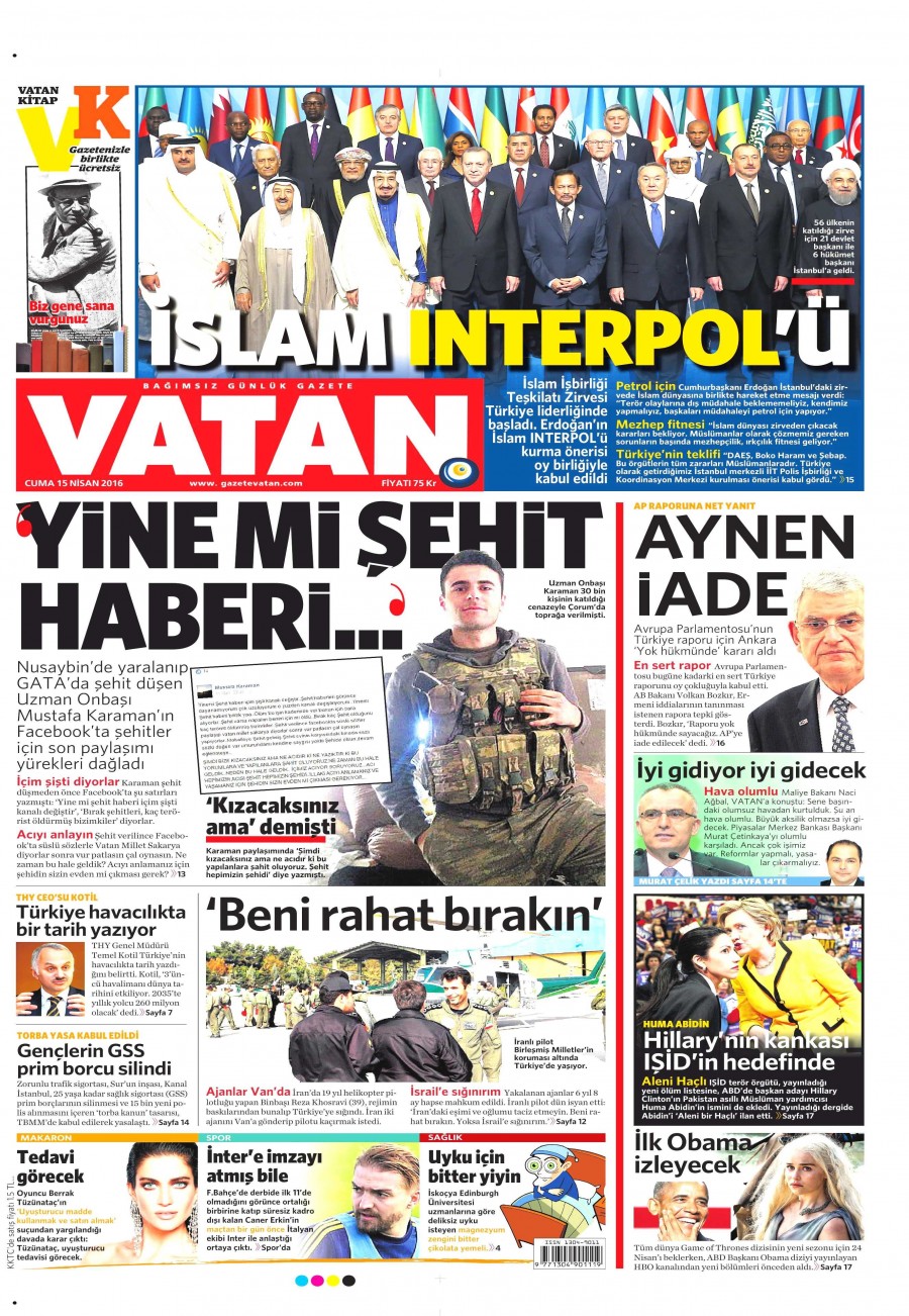 15 Nisan 2016 gazete manşetleri - 674