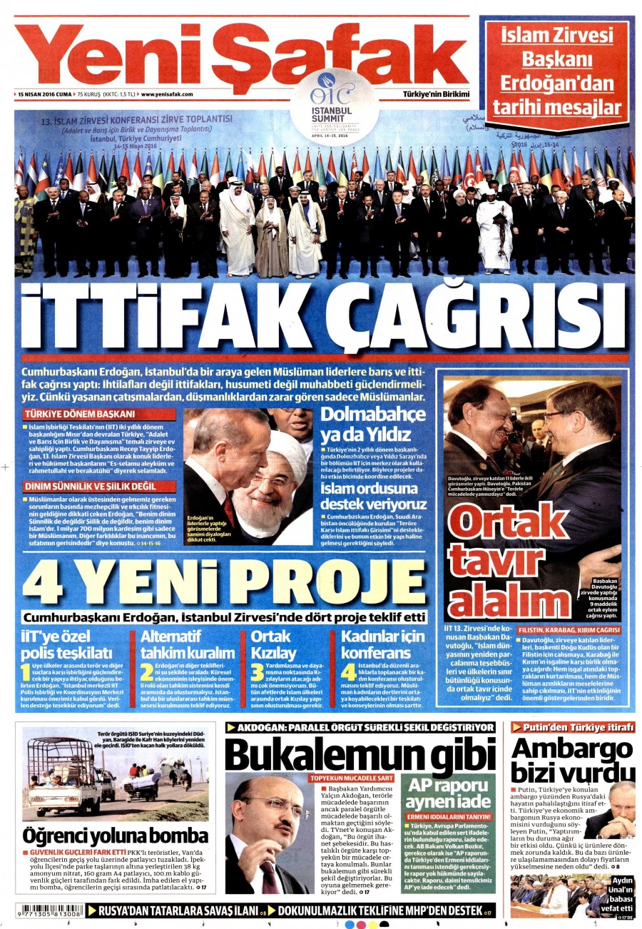 15 Nisan 2016 gazete manşetleri - 913