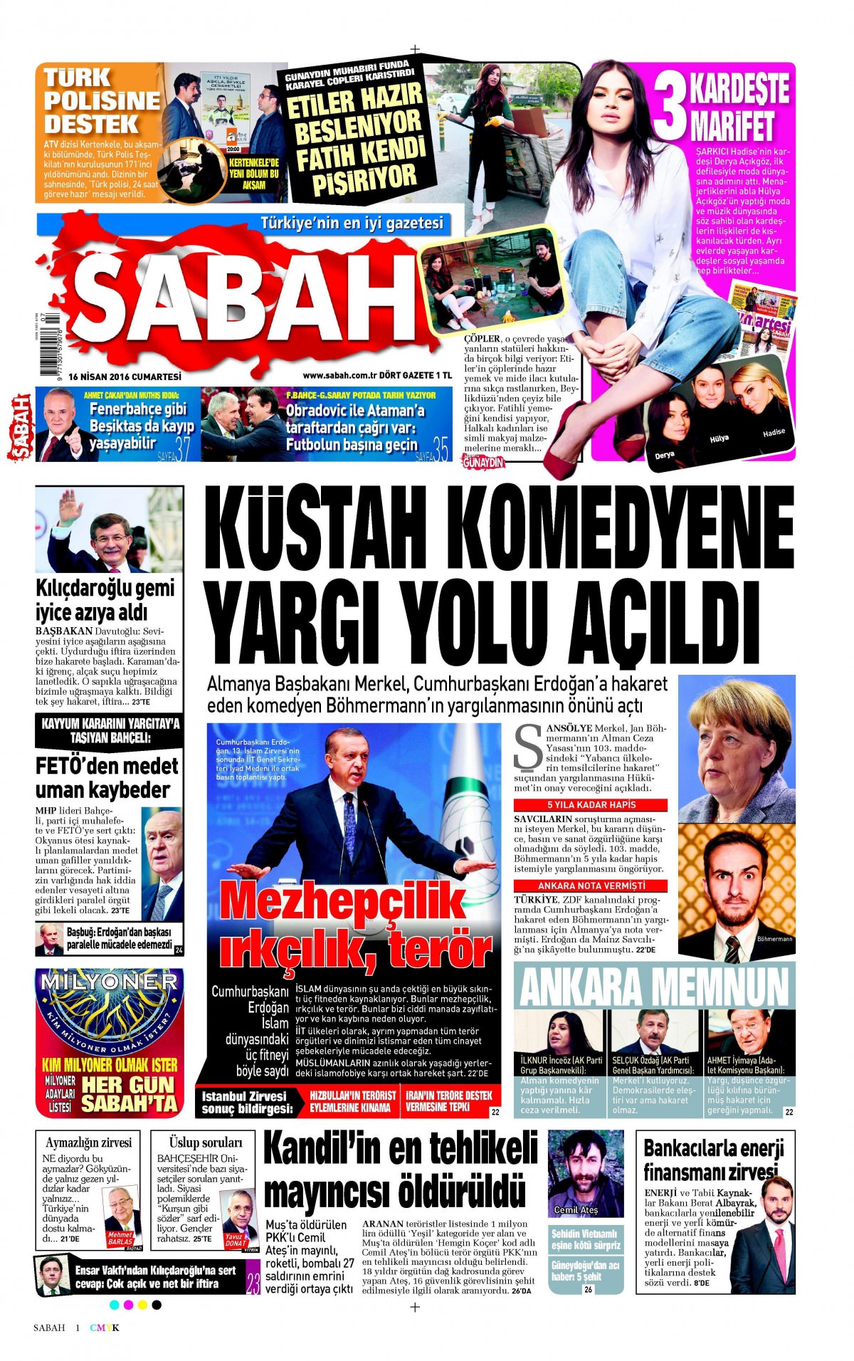 16 Nisan 2016 gazete manşetleri - 688