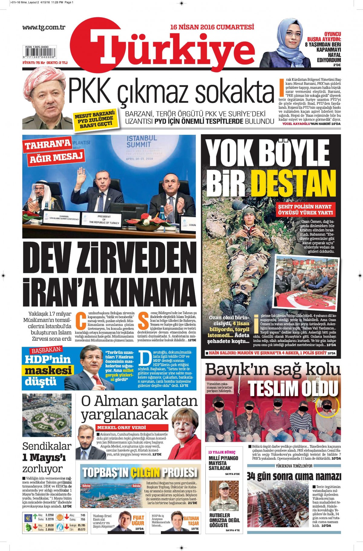 16 Nisan 2016 gazete manşetleri - 522