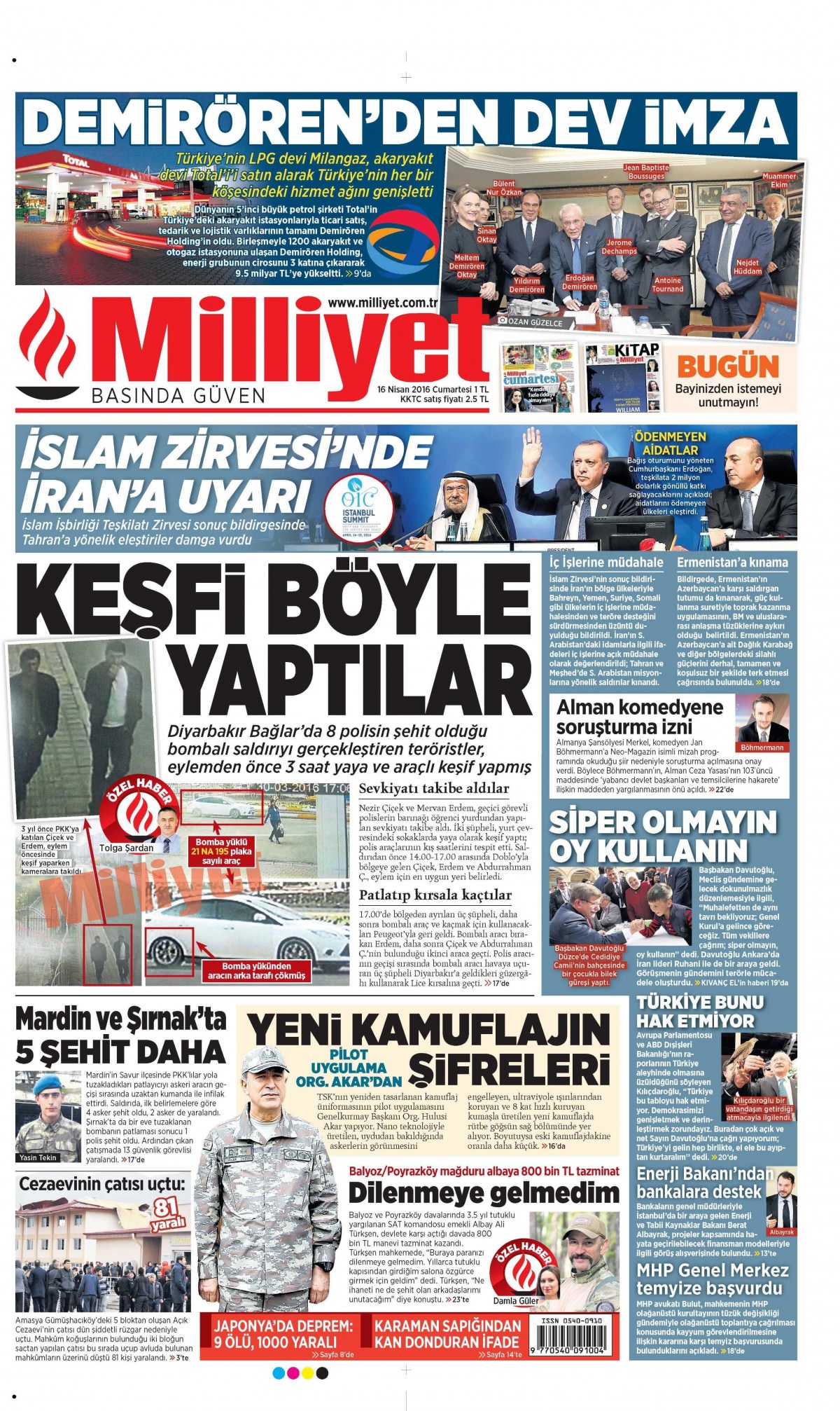 16 Nisan 2016 gazete manşetleri - 861