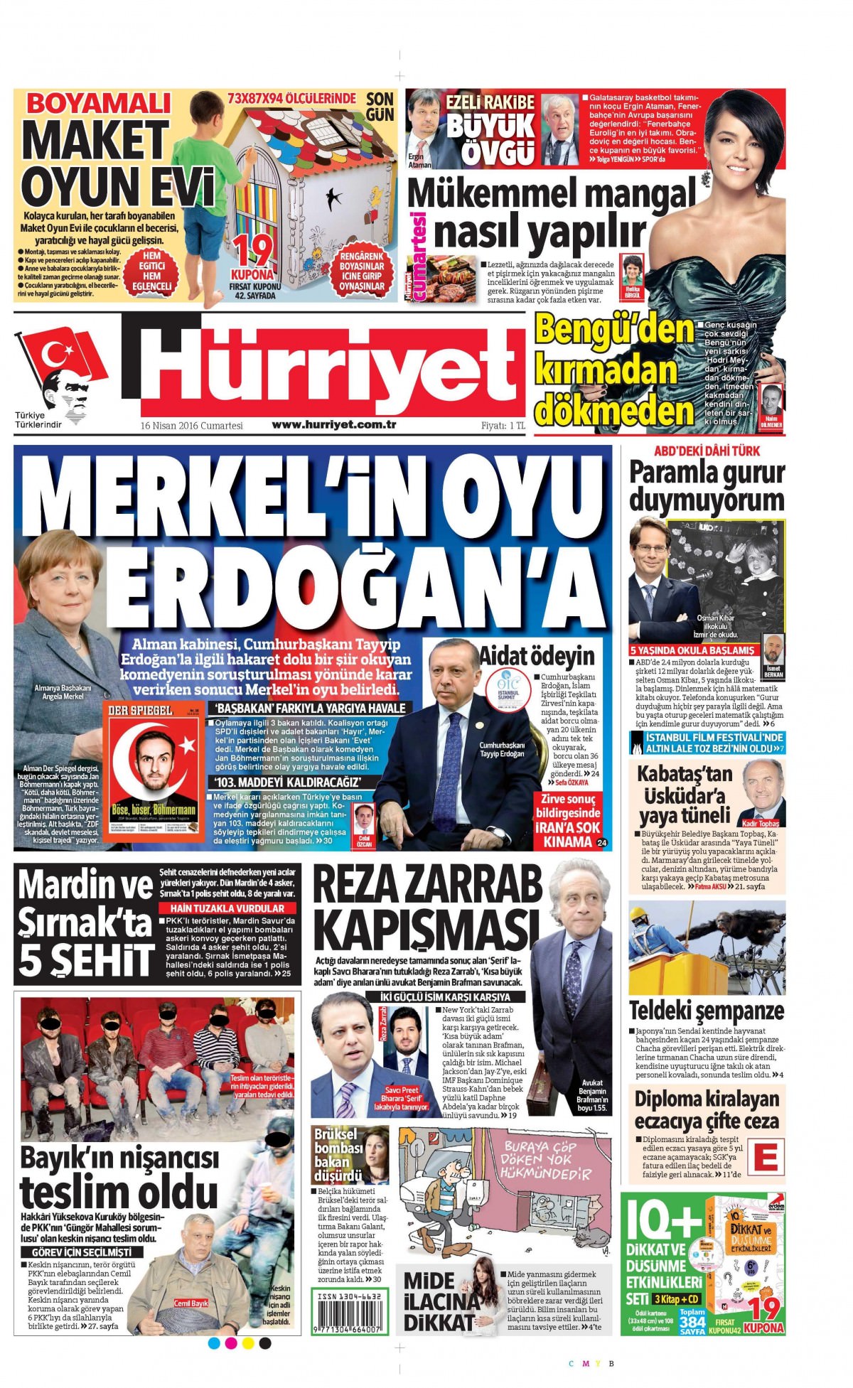 16 Nisan 2016 gazete manşetleri - 765