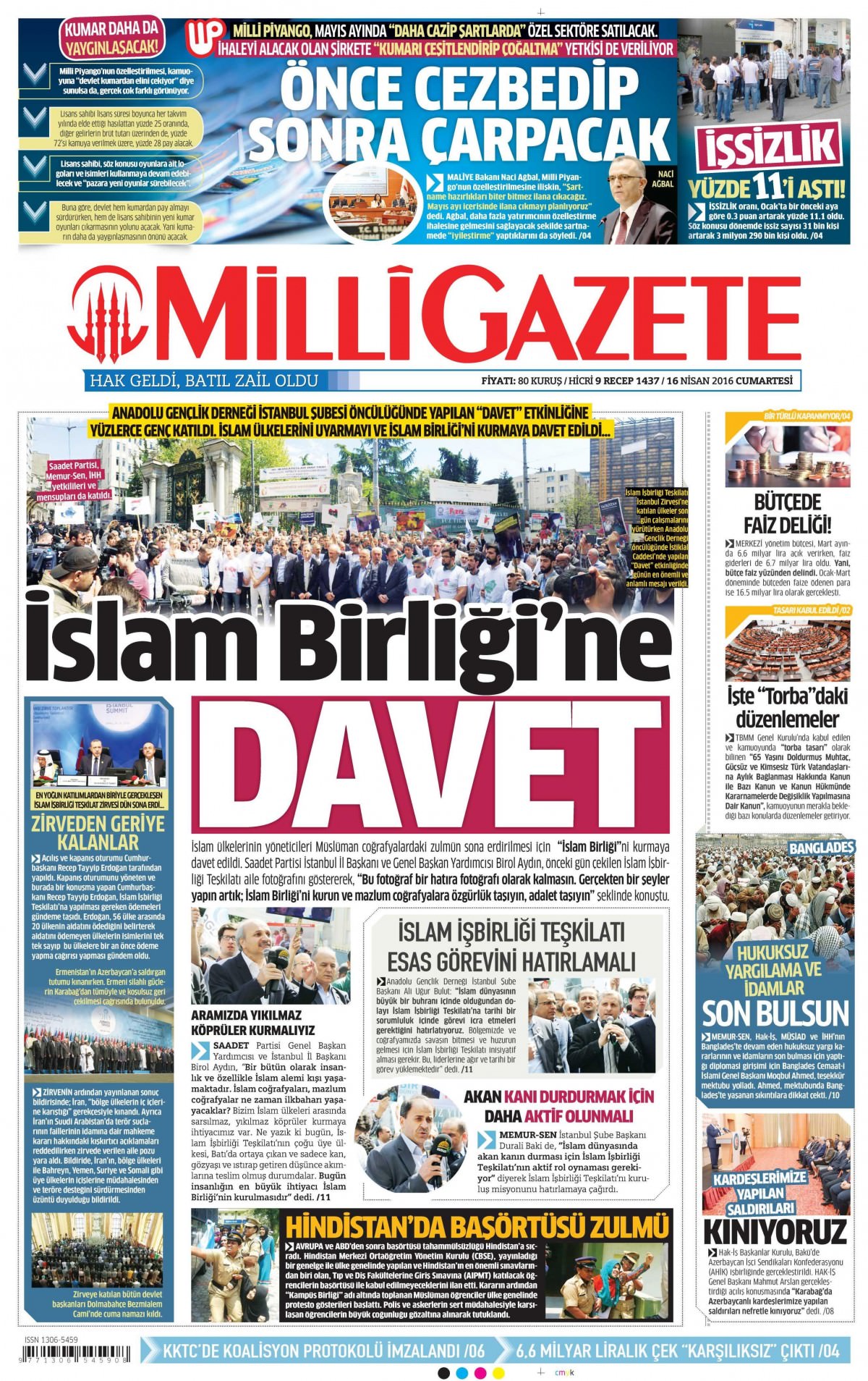 16 Nisan 2016 gazete manşetleri - 525