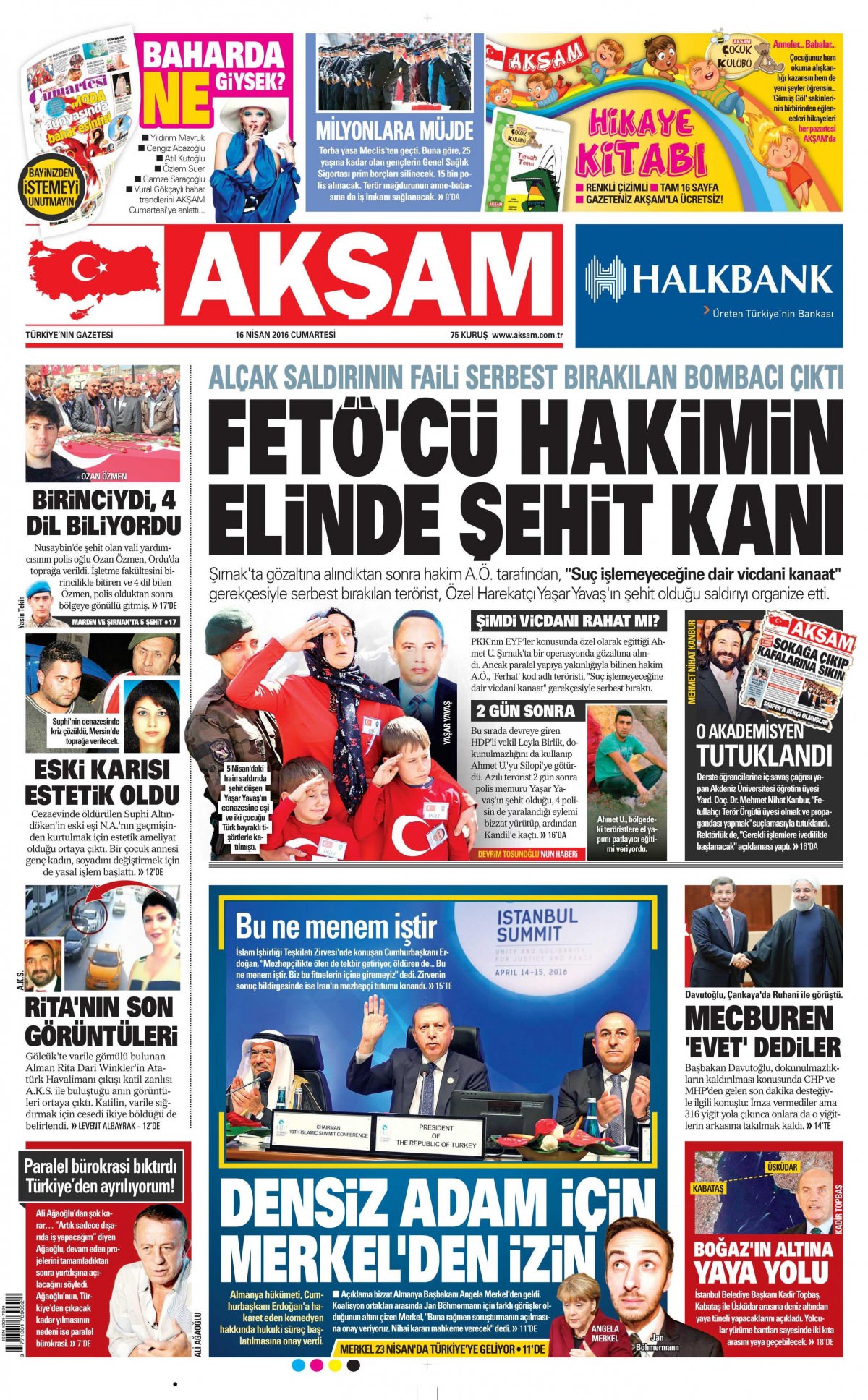 16 Nisan 2016 gazete manşetleri - 628