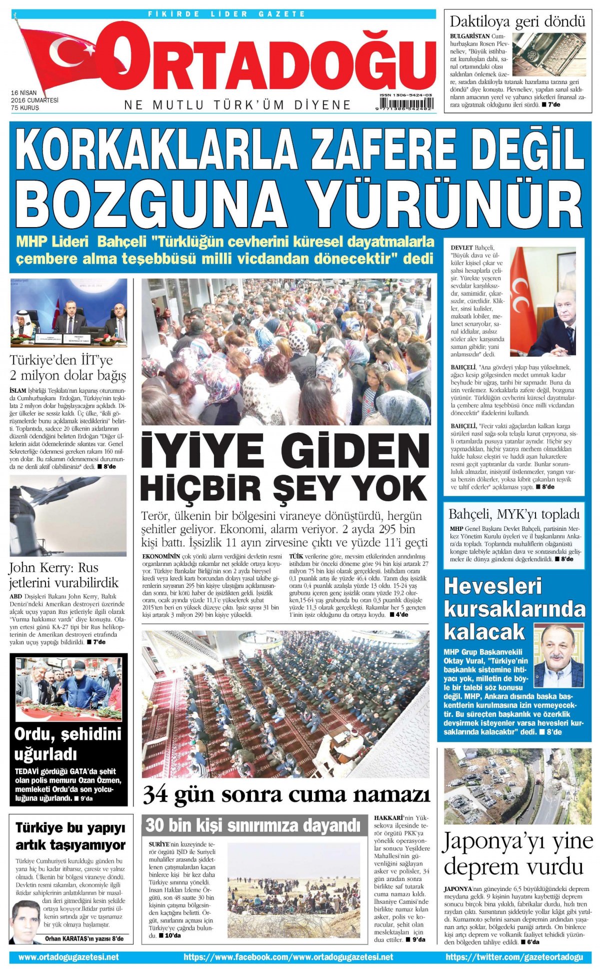 16 Nisan 2016 gazete manşetleri - 843