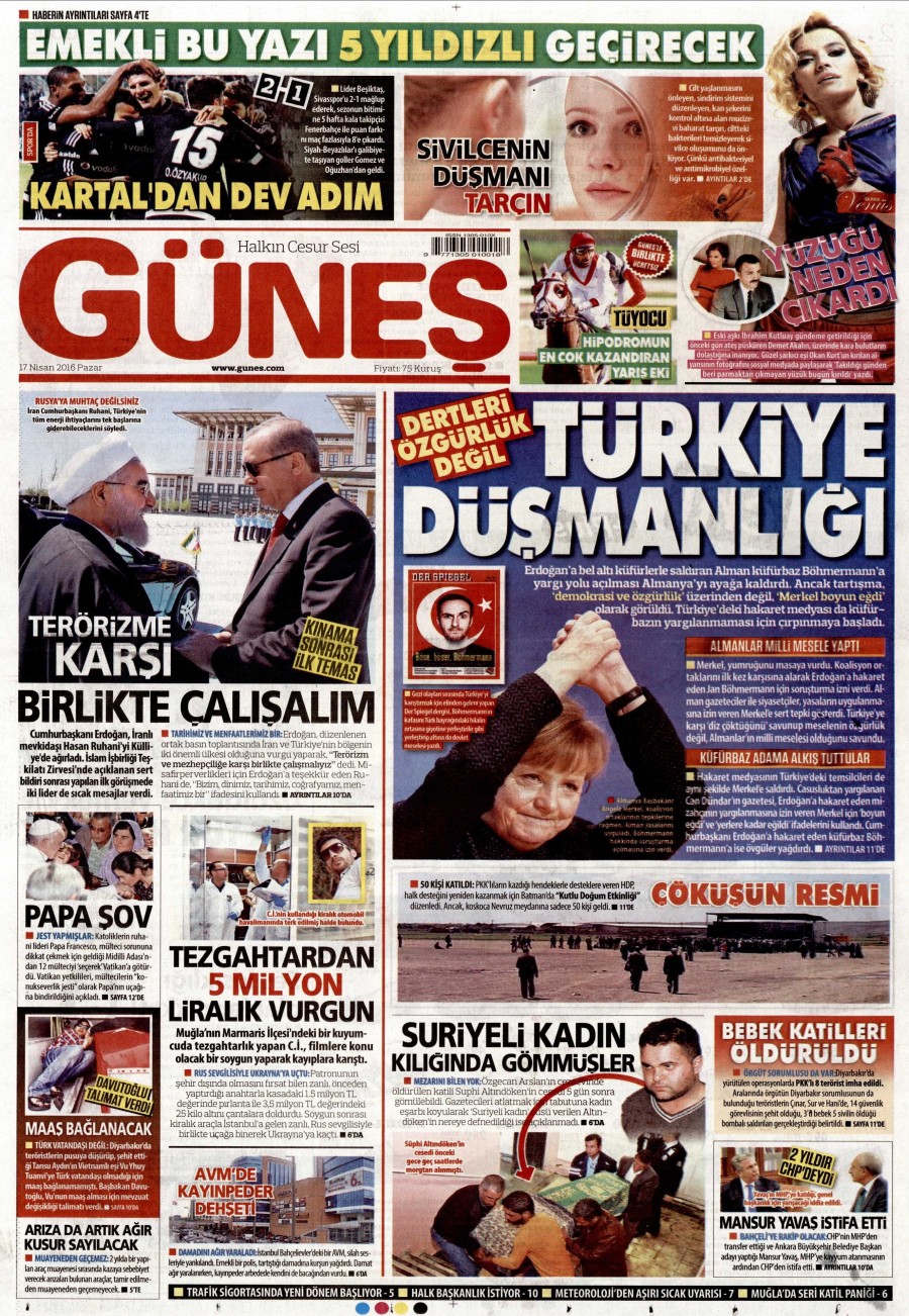 17 Nisan 2016 gazete manşetleri - 558