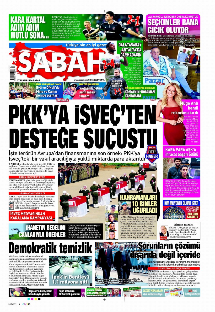 17 Nisan 2016 gazete manşetleri - 811