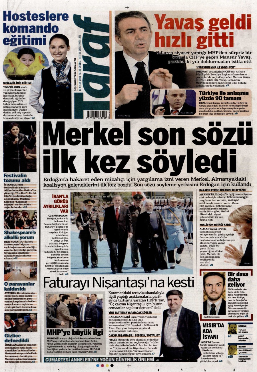 17 Nisan 2016 gazete manşetleri - 702